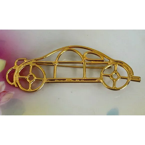 Vintage 1980s Large Statement Brooch Retro Car Vehicle - Picture 4 of 6